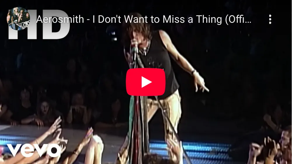 I Don’t Want to Miss a Thing video screenshot